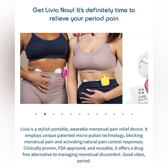 Lightly used Livia device in teal. Pads never used . Great for cramps! - Picture 3 of 4